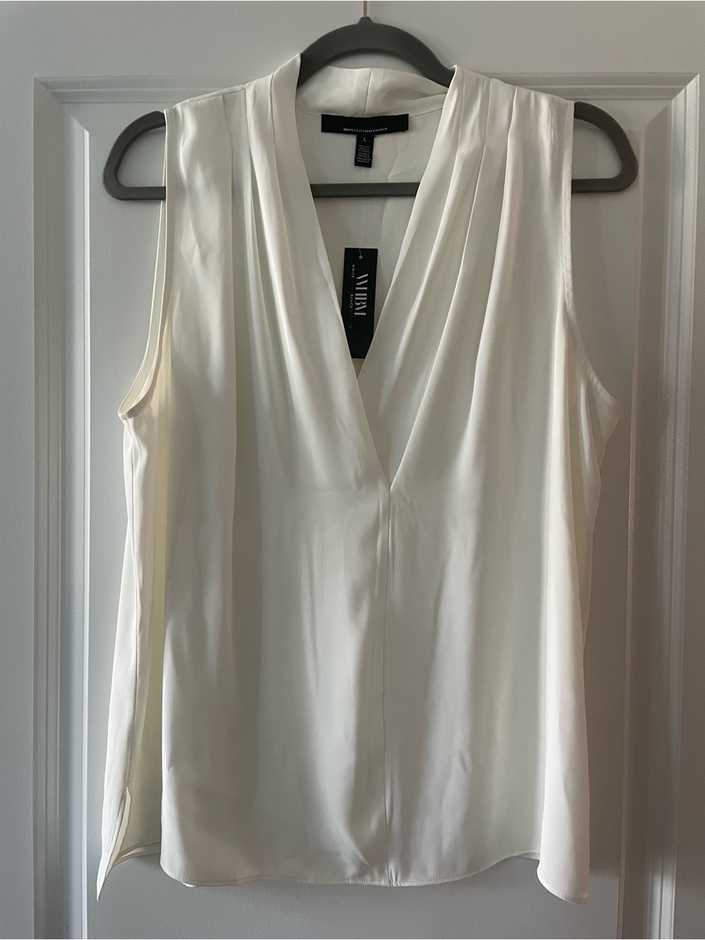 Sleeveless V-Neck Blouse - White House Black Market